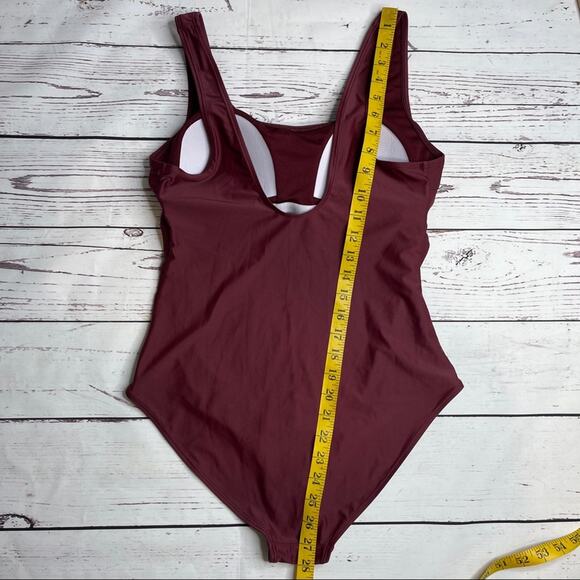On The Beach burgundy full piece bathing suit - Picture 11 of 12